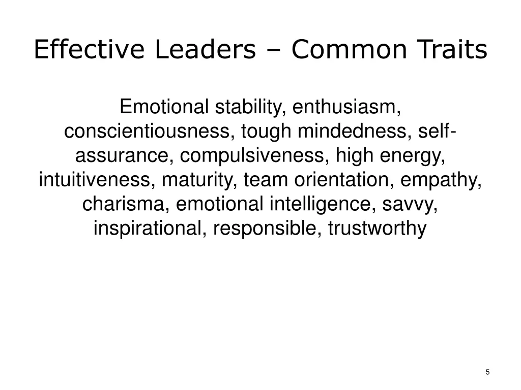 effective leaders common traits