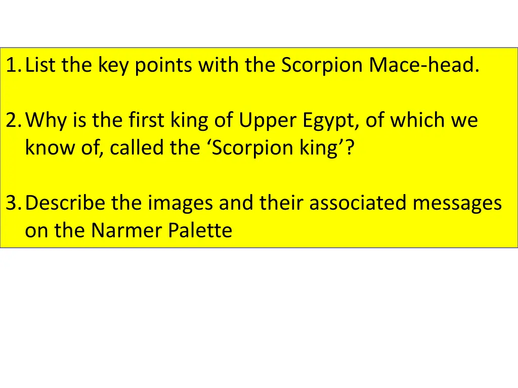 1 list the key points with the scorpion mace head