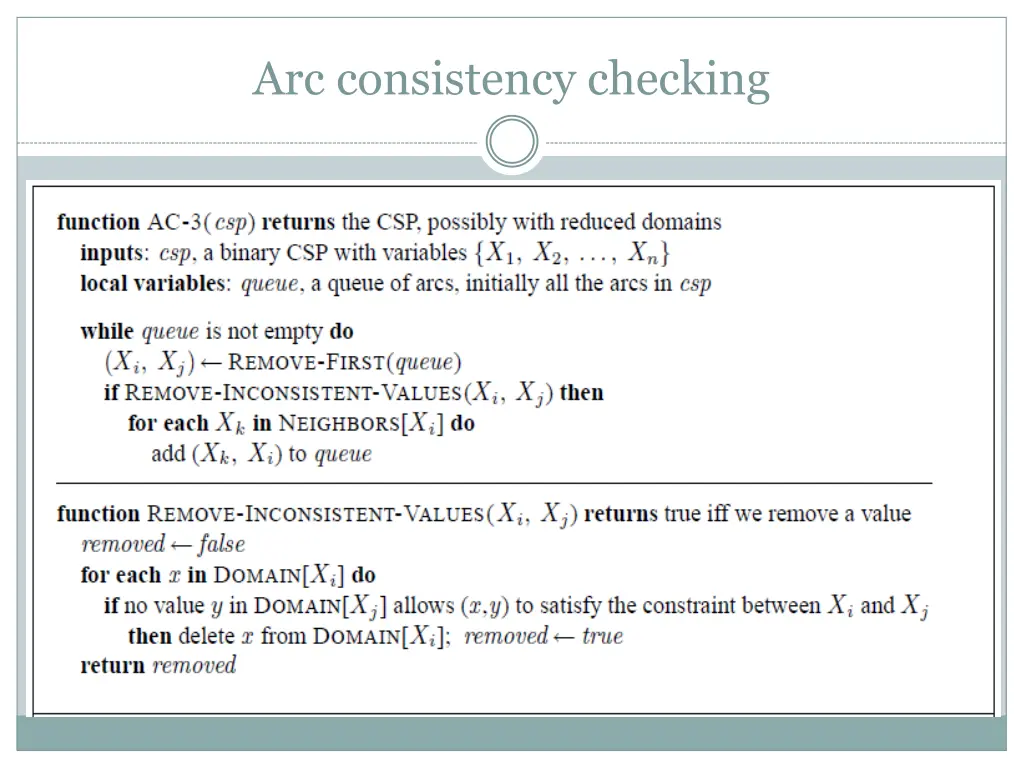 arc consistency checking 1