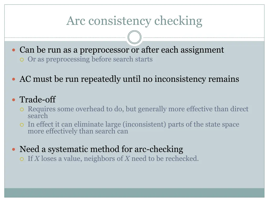 arc consistency checking