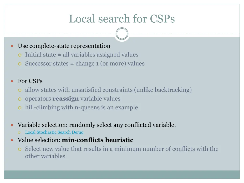 local search for csps