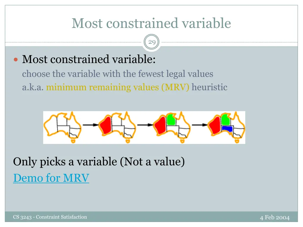 most constrained variable