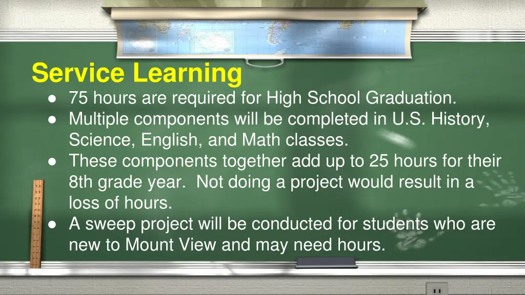 service learning 75 hours are required for high