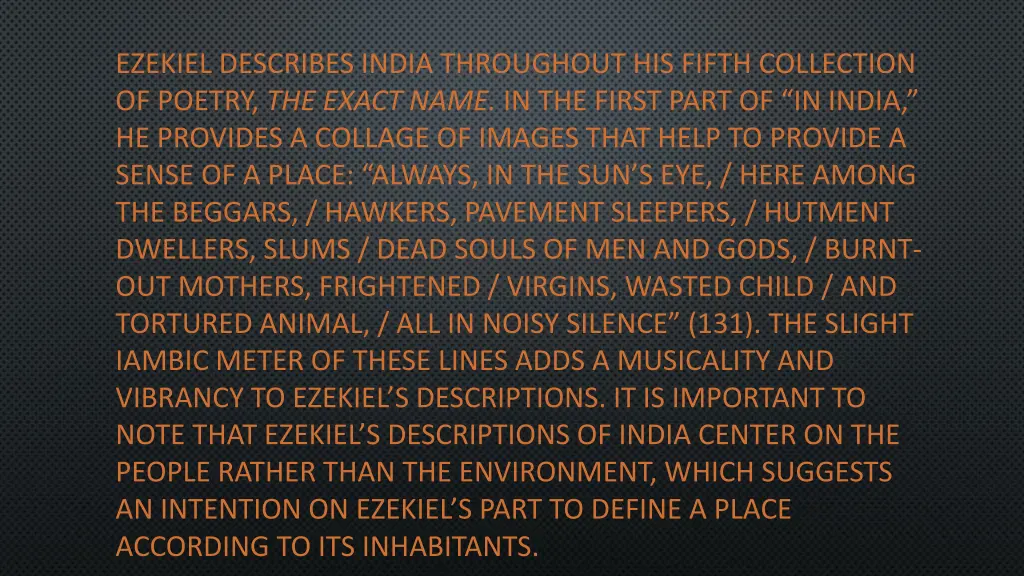 ezekiel describes india throughout his fifth