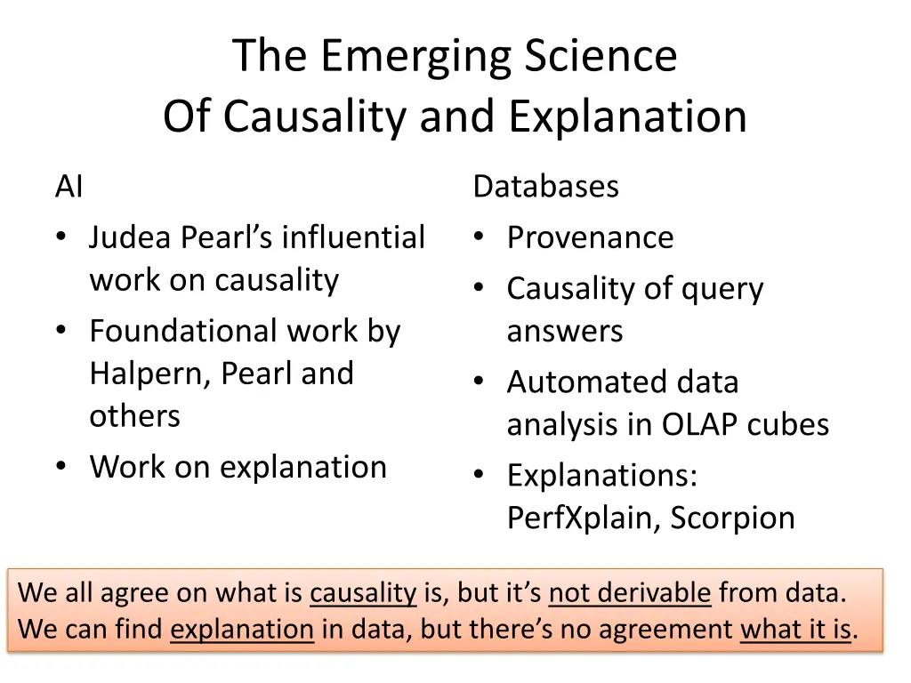 the emerging science of causality and explanation