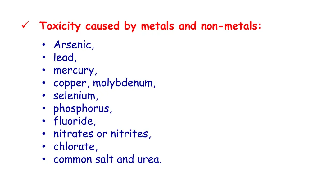 toxicity caused by metals and non metals arsenic