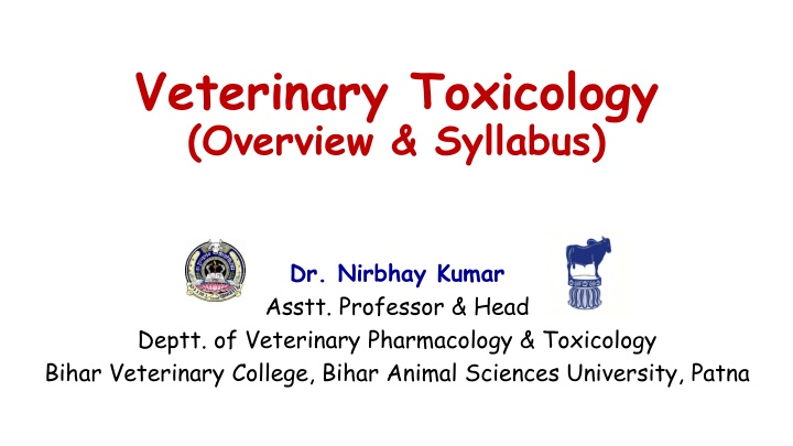 veterinary toxicology overview syllabus