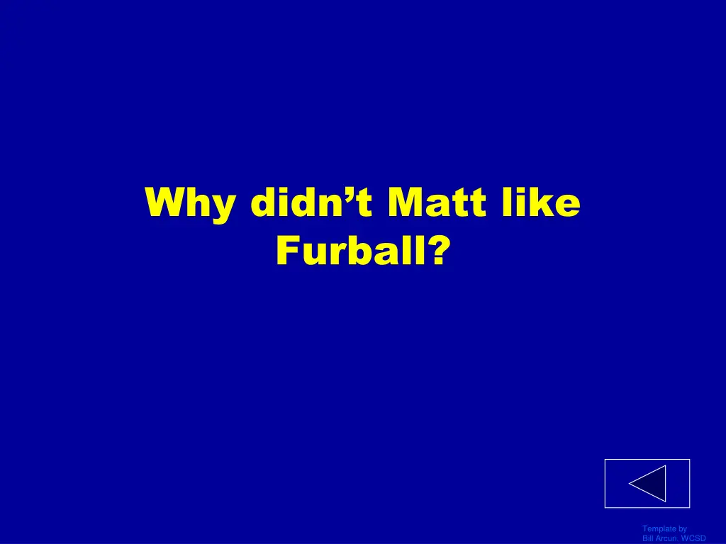 why didn t matt like furball