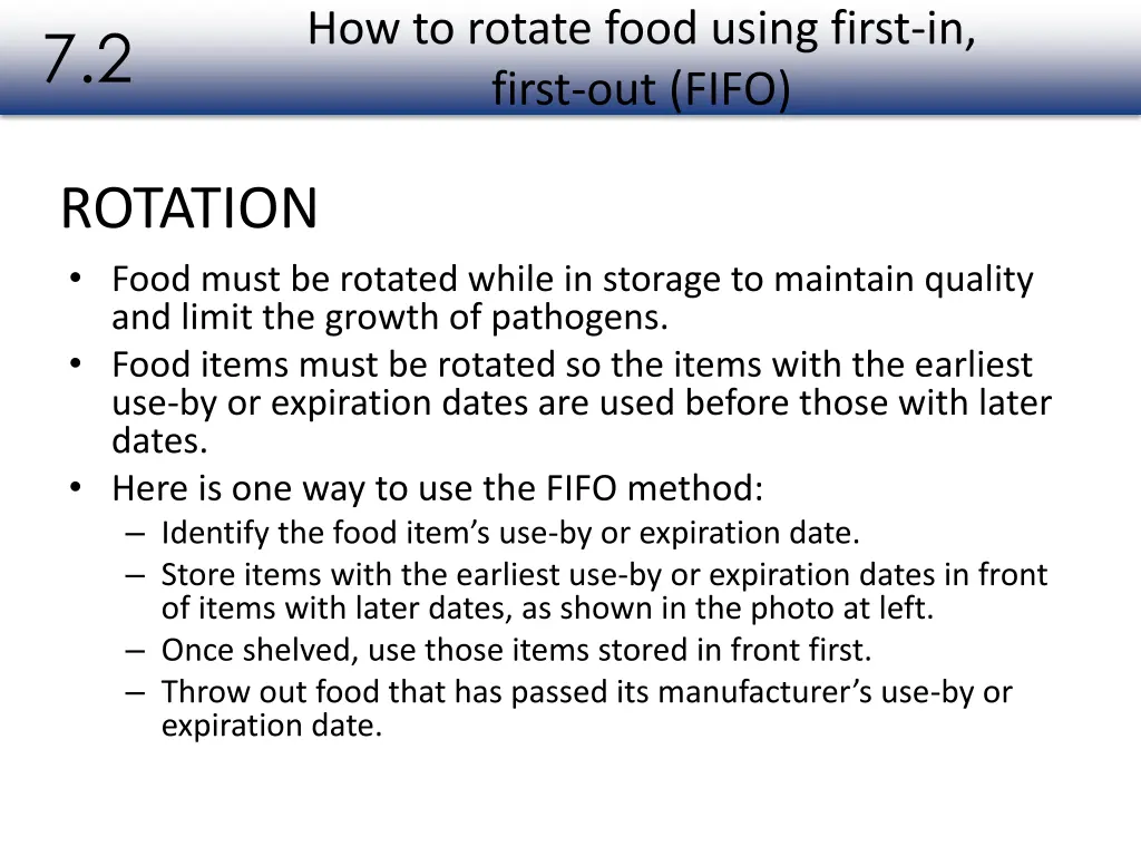 how to rotate food using first in first out fifo