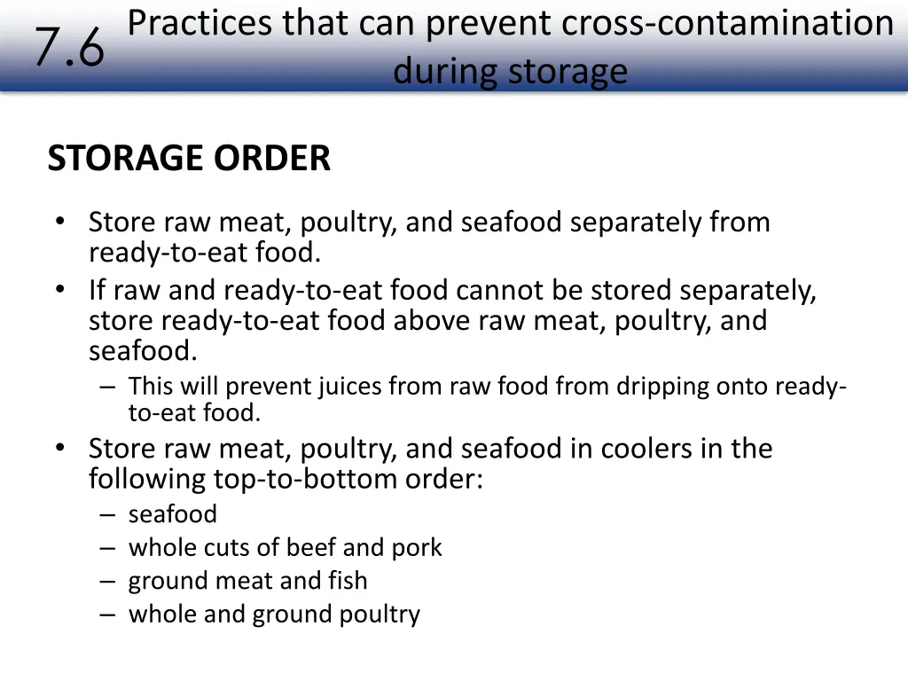 practices that can prevent cross contamination