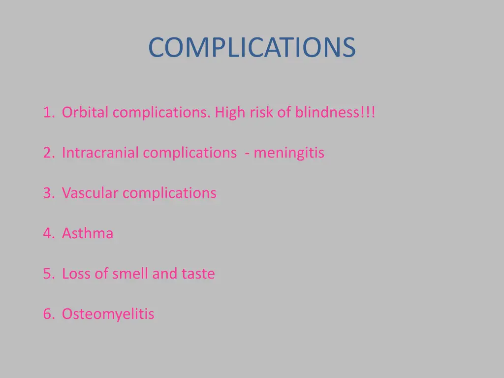 complications