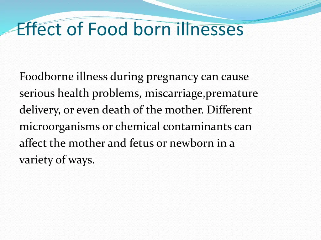 effect of food born illnesses