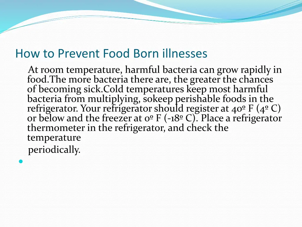 how to prevent food born illnesses at room