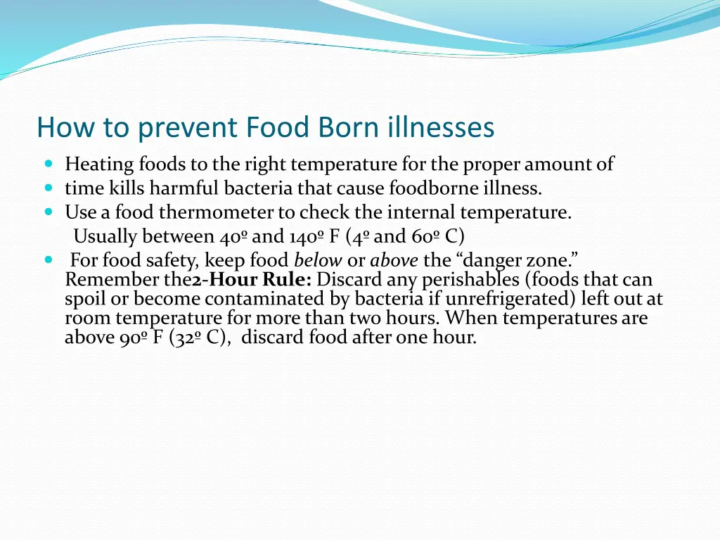 how to prevent food born illnesses heating foods