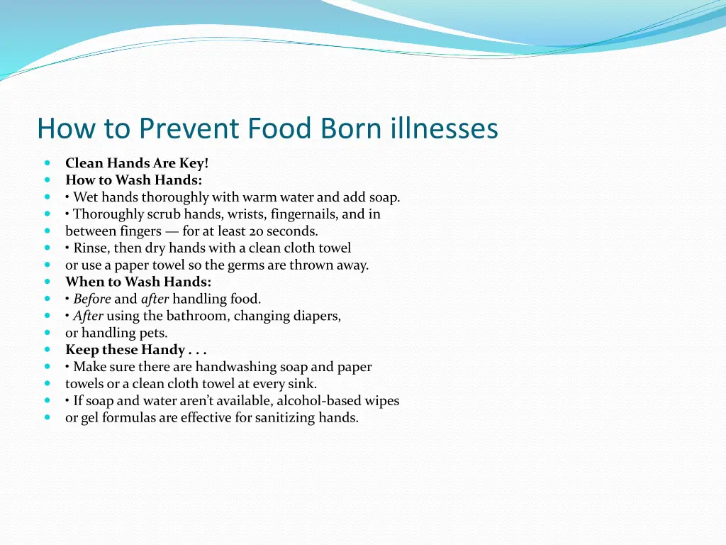 how to prevent food born illnesses