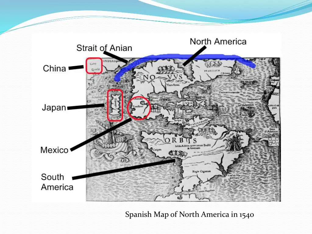 spanish map of north america in 1540