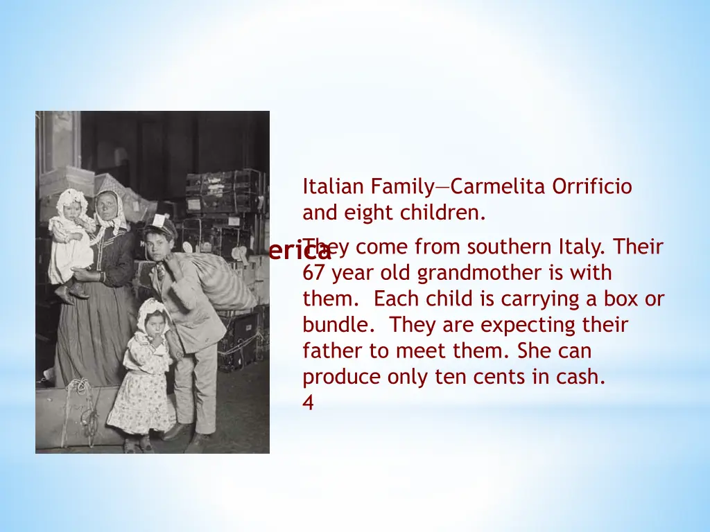 italian family carmelita orrificio and eight