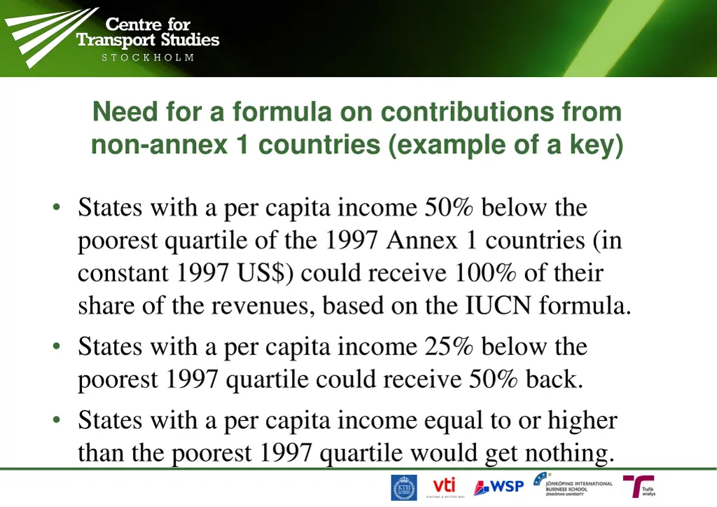 need for a formula on contributions from