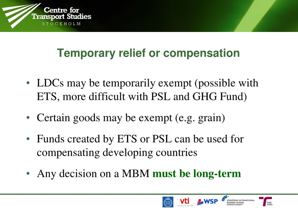 temporary relief or compensation