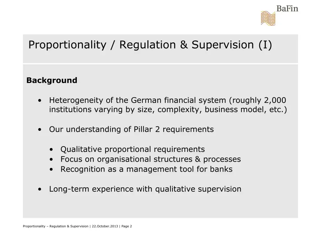 proportionality regulation supervision i