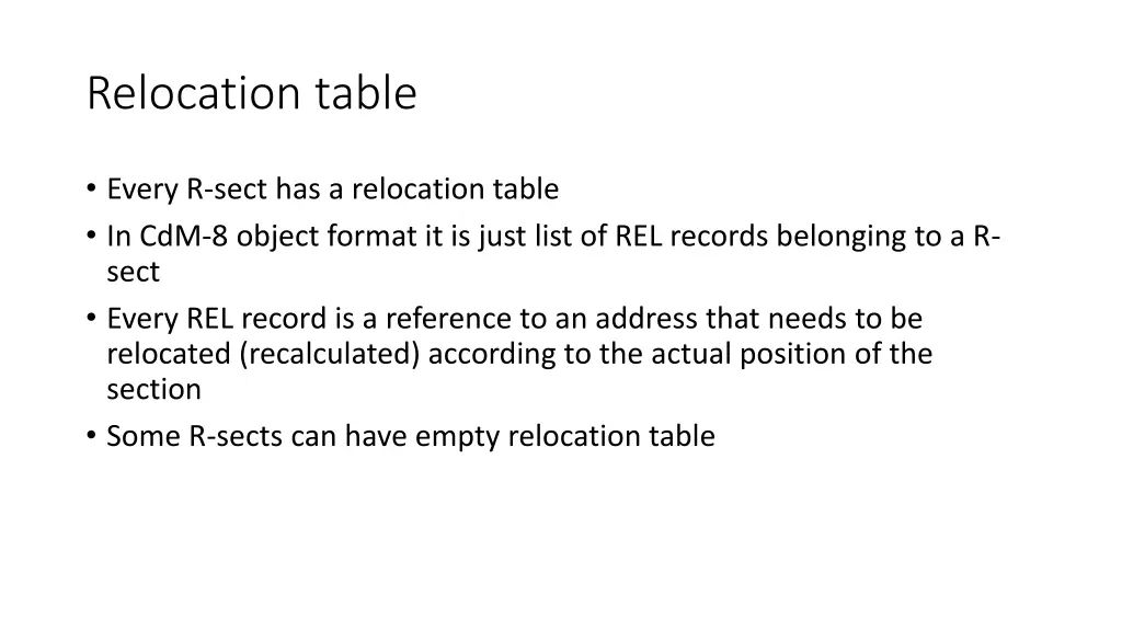 relocation table