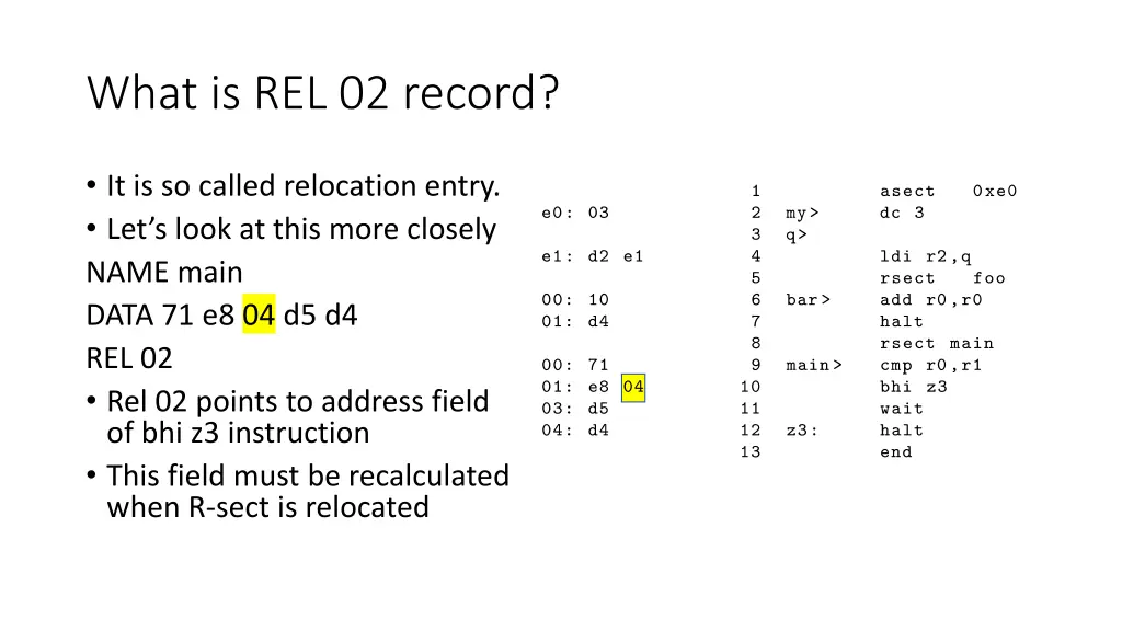 what is rel 02 record