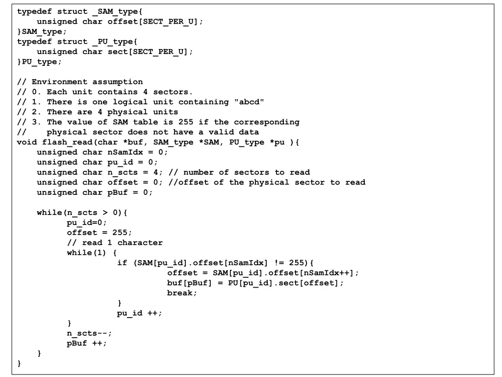 typedef struct sam type unsigned char offset sect