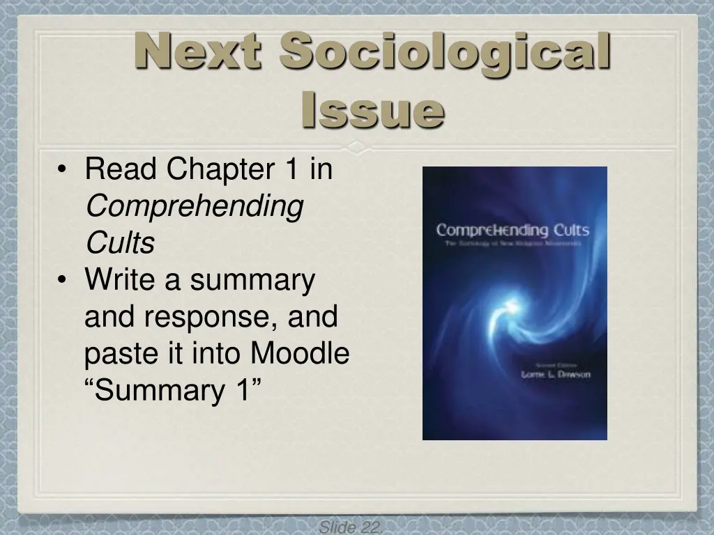 next sociological issue read chapter