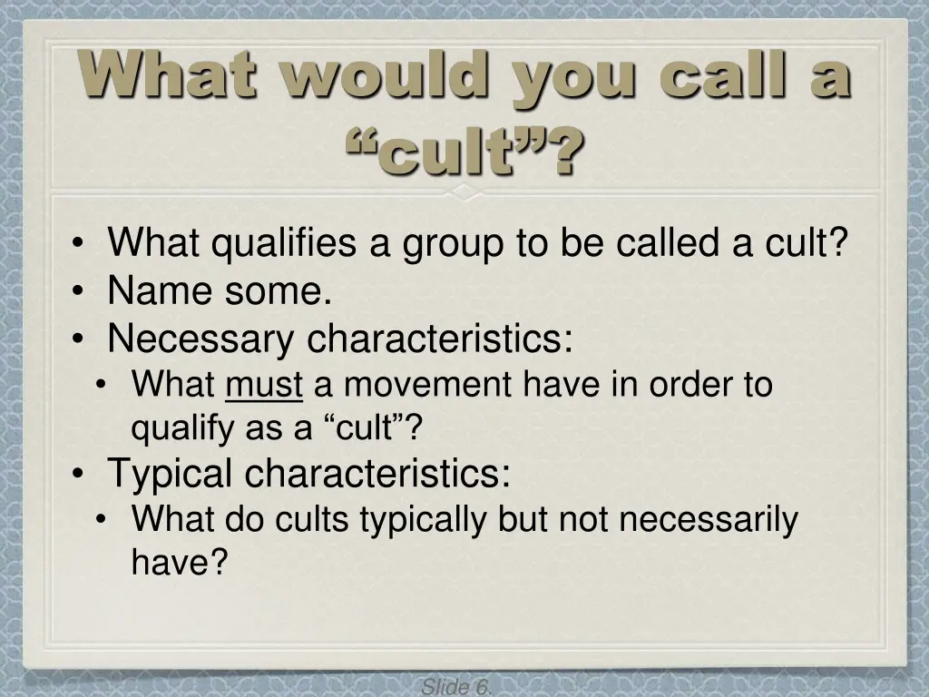 what would you call a cult