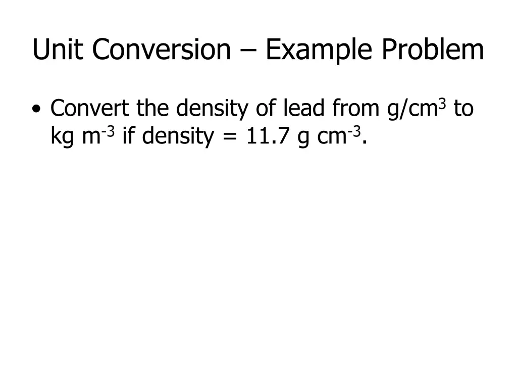 unit conversion example problem