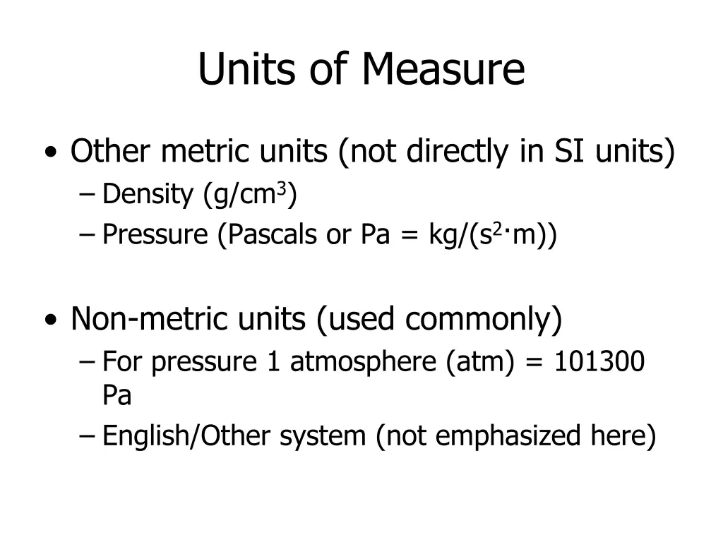 units of measure 2