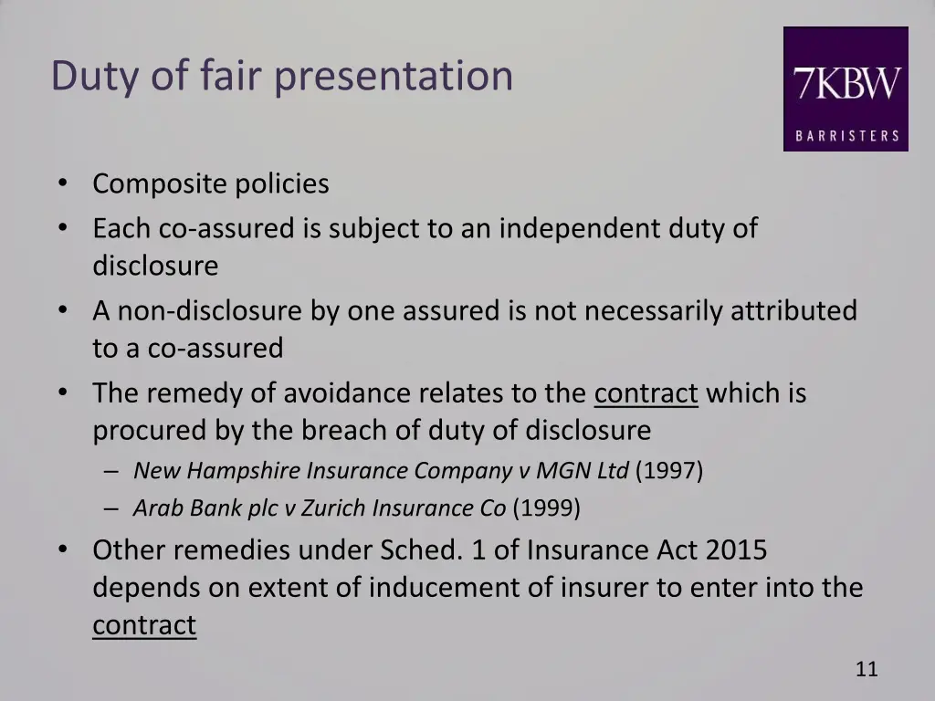 duty of fair presentation 1