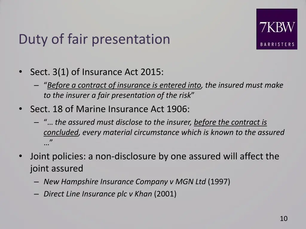 duty of fair presentation