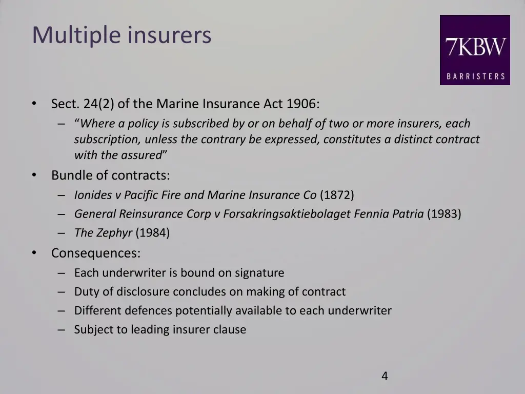 multiple insurers