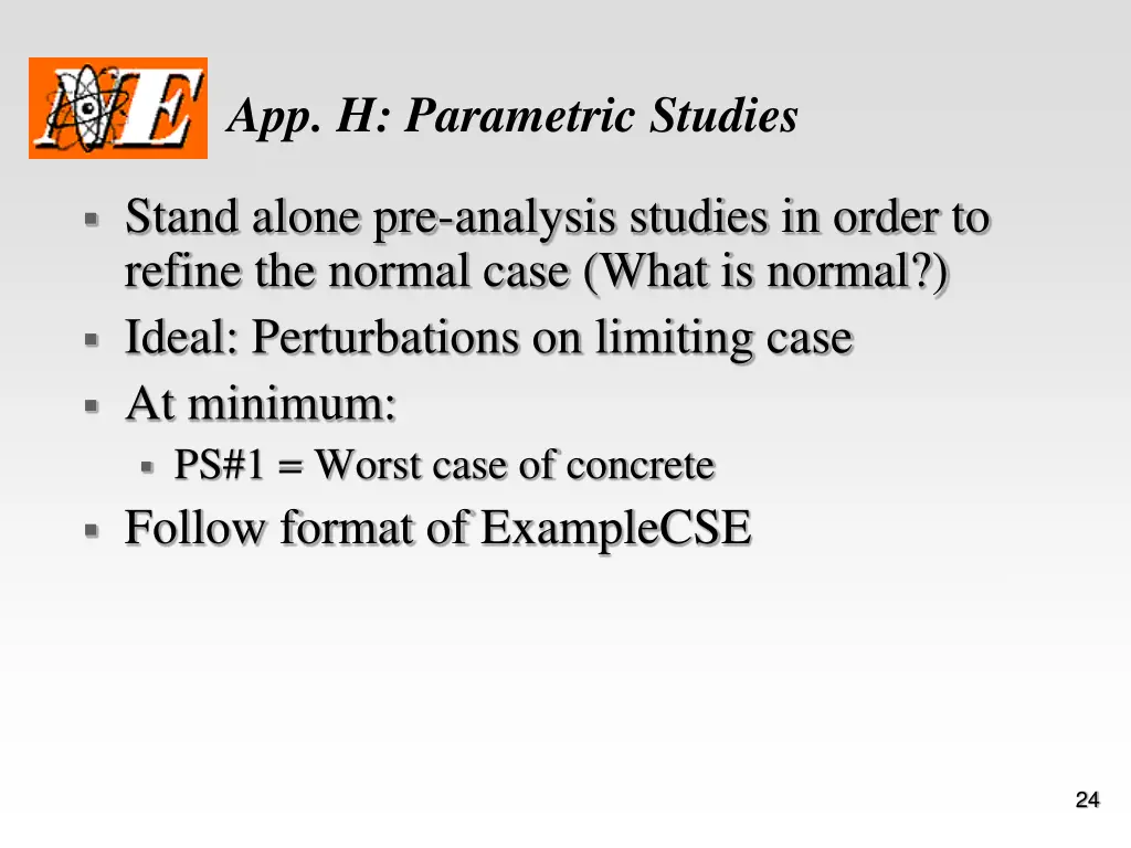 app h parametric studies