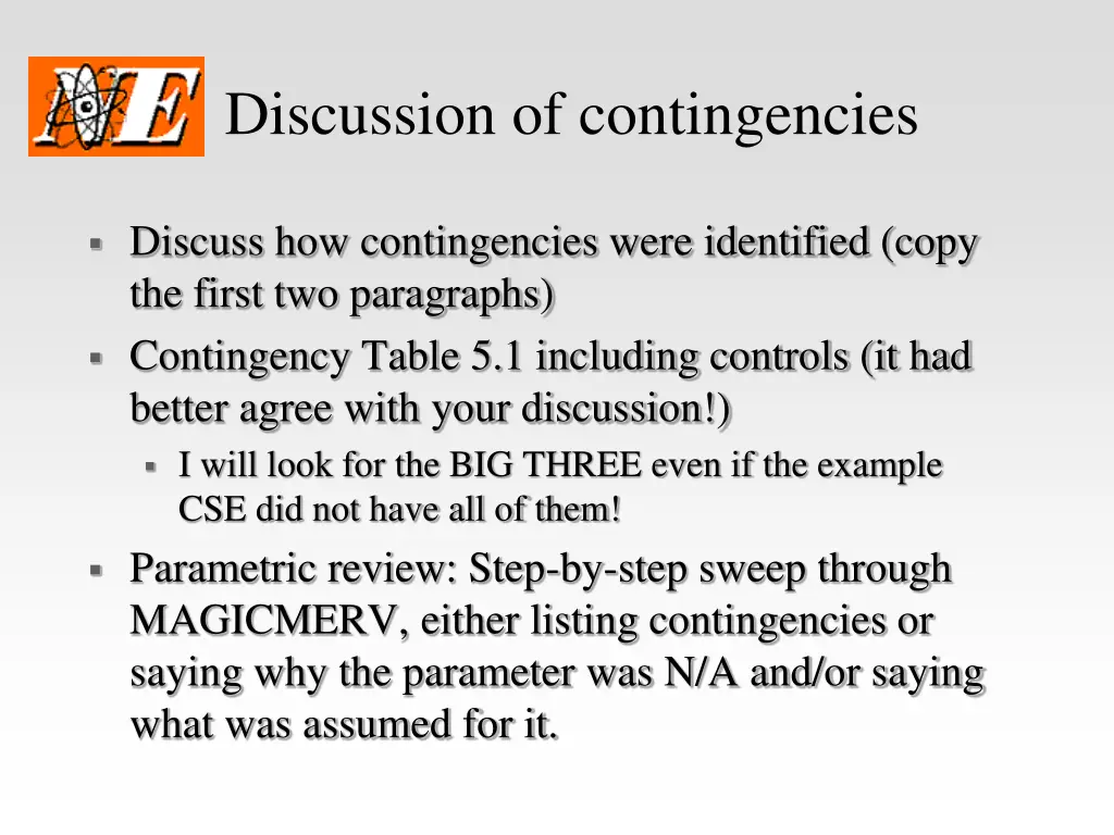 discussion of contingencies