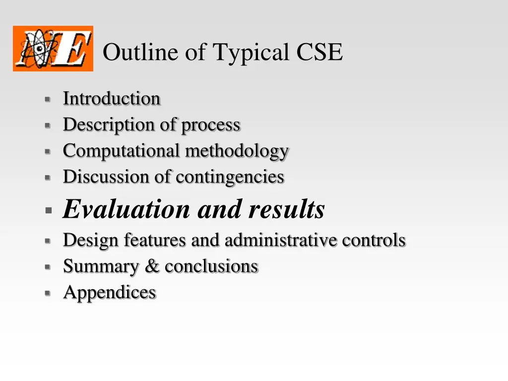 outline of typical cse 1