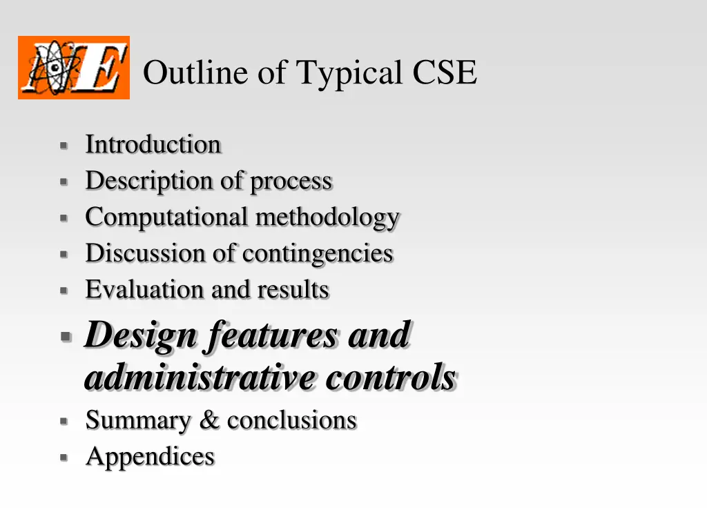 outline of typical cse 2