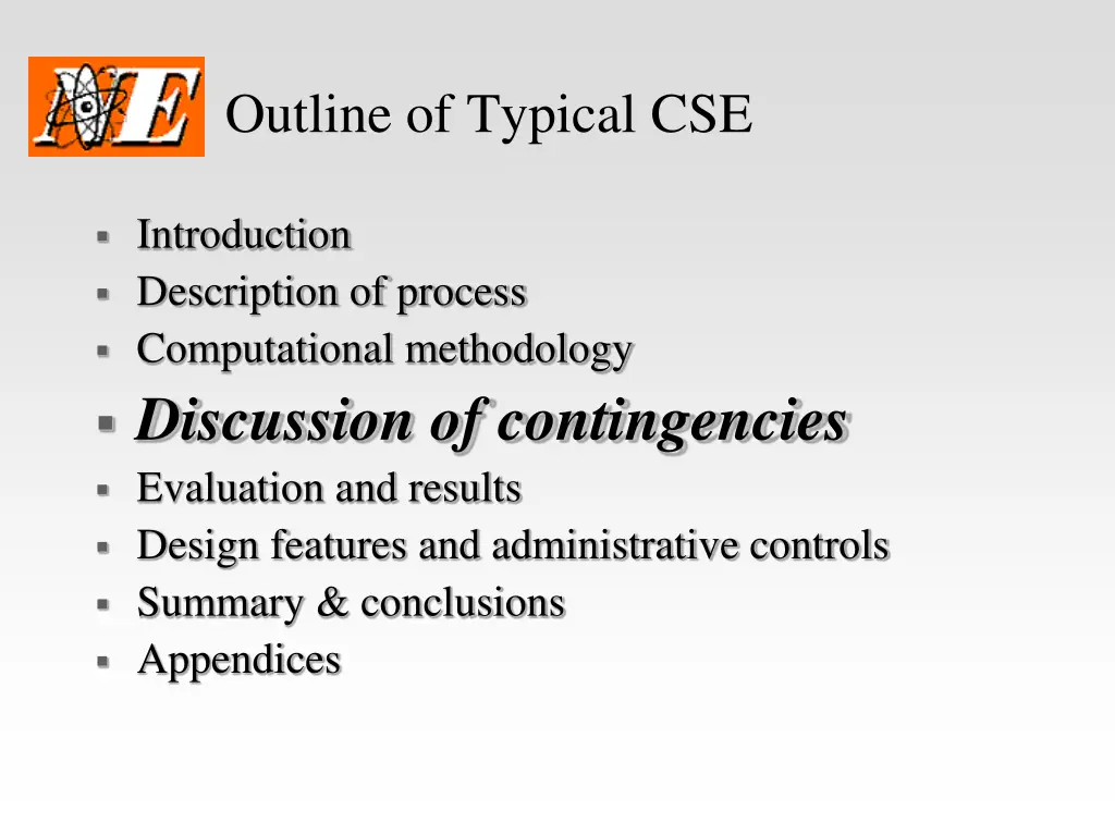 outline of typical cse