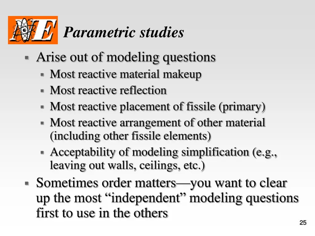 parametric studies