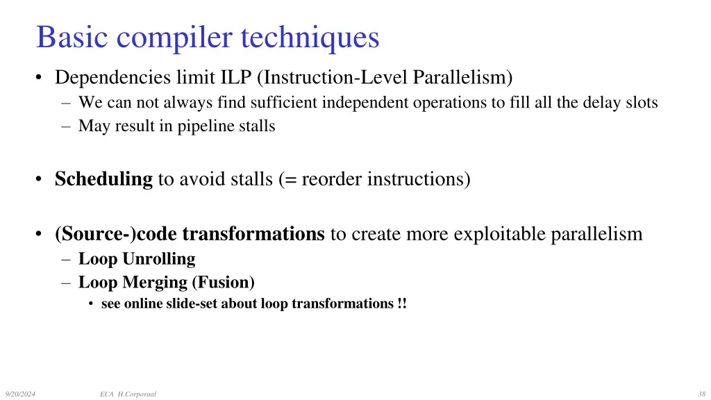 basic compiler techniques