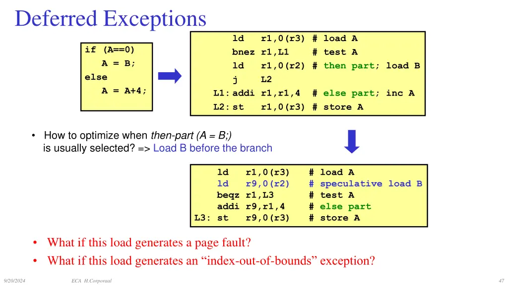 deferred exceptions