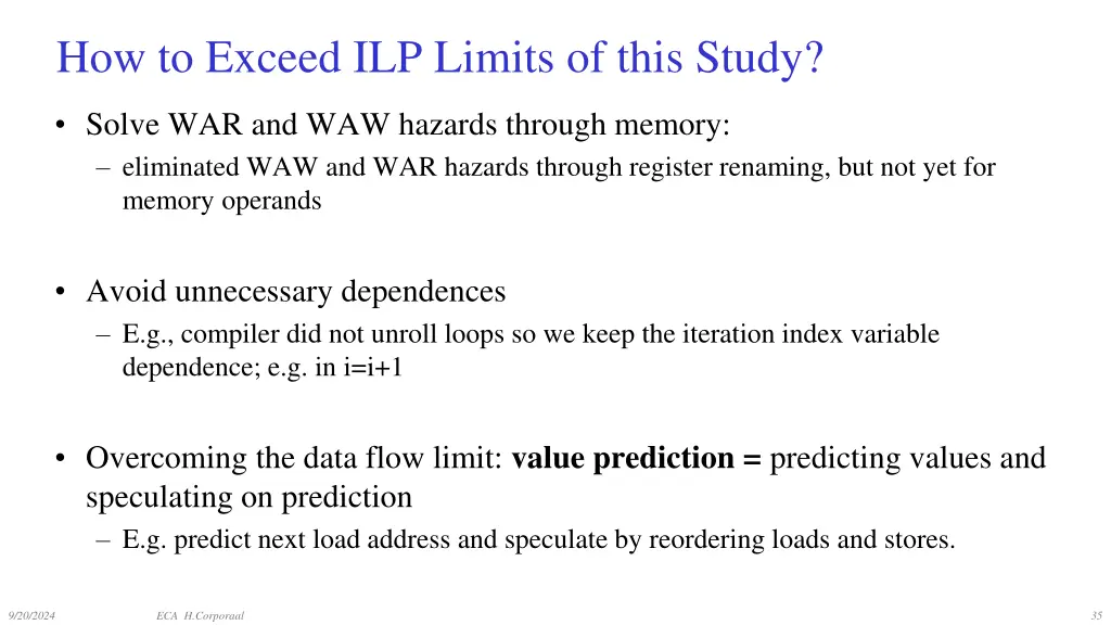 how to exceed ilp limits of this study