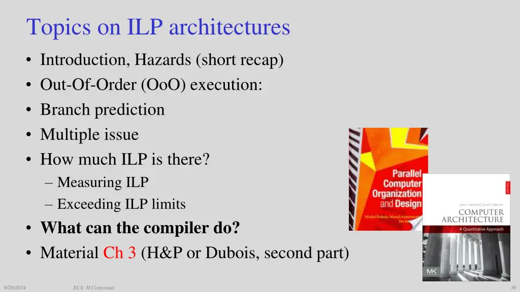 topics on ilp architectures 2