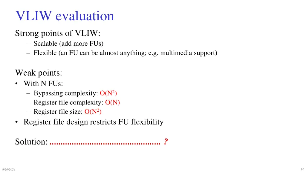 vliw evaluation 1