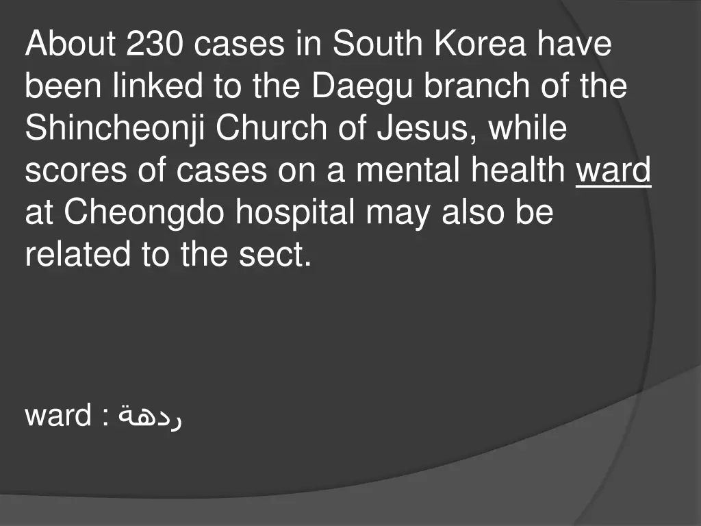 about 230 cases in south korea have been linked