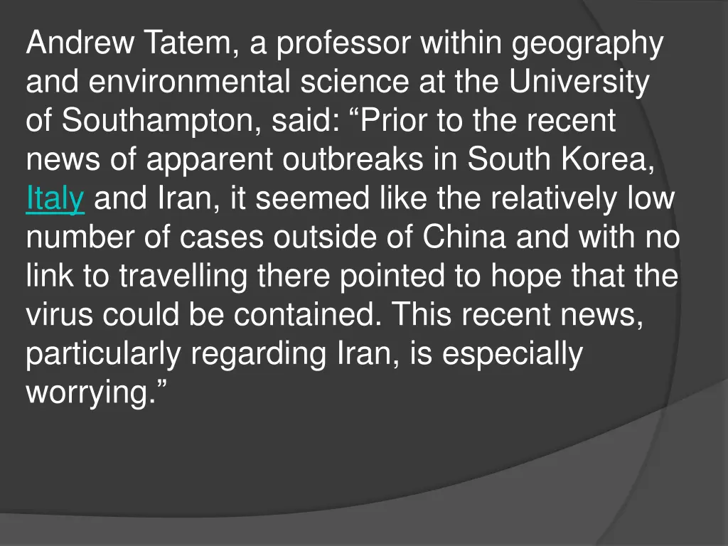 andrew tatem a professor within geography