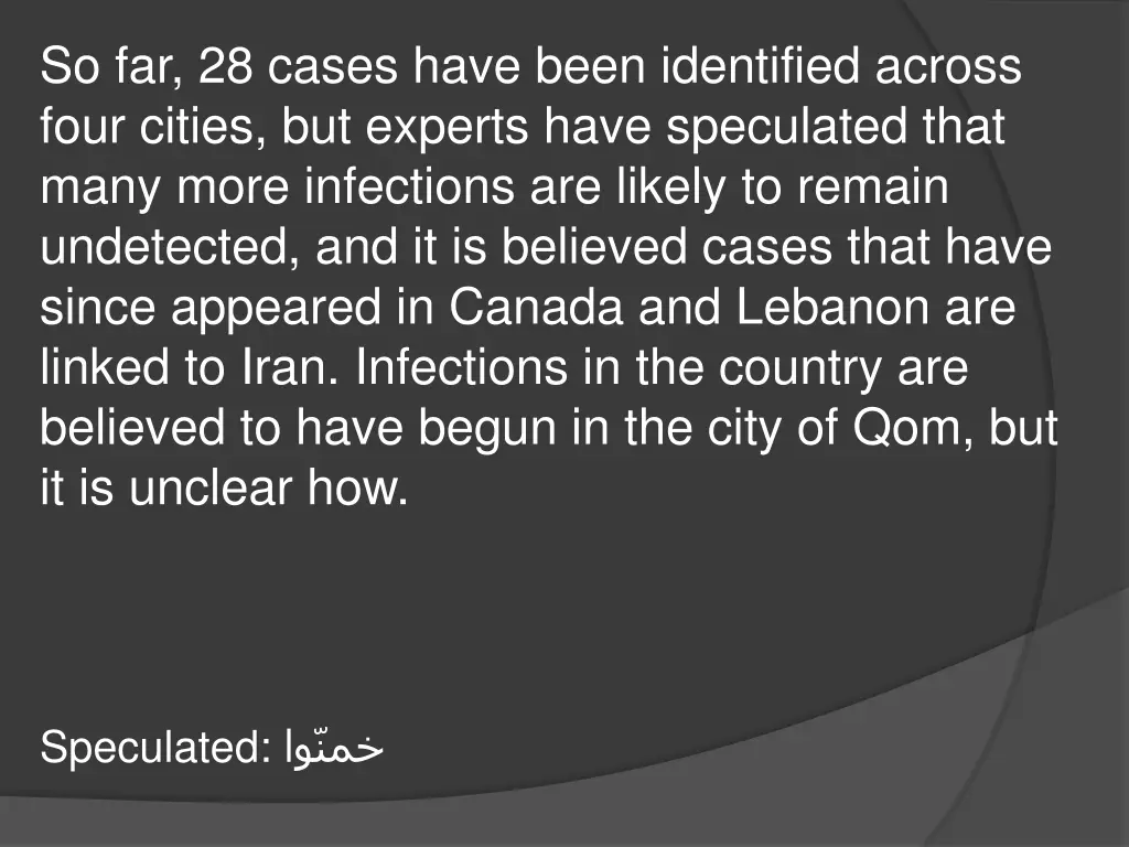 so far 28 cases have been identified across four