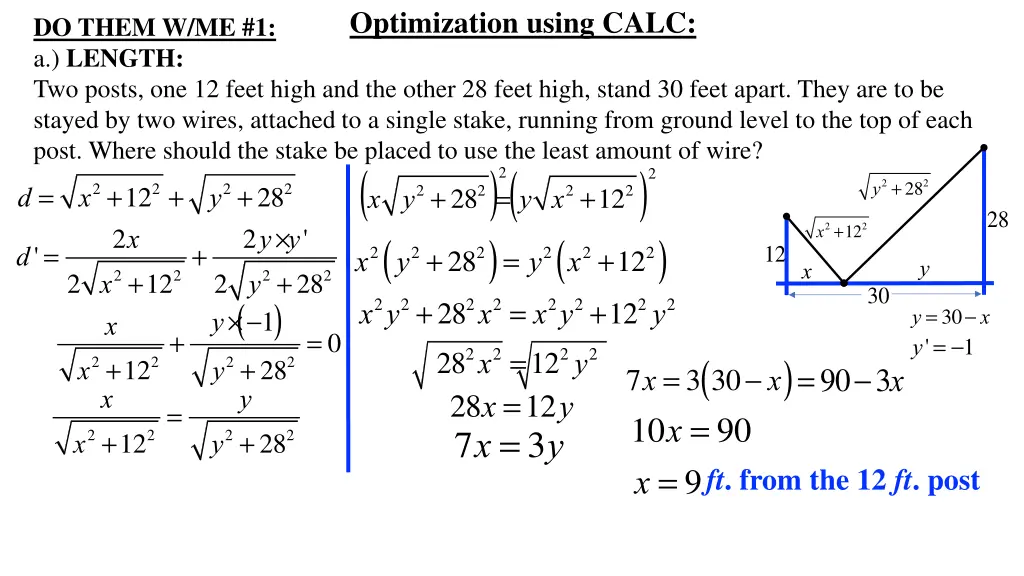 optimization using calc