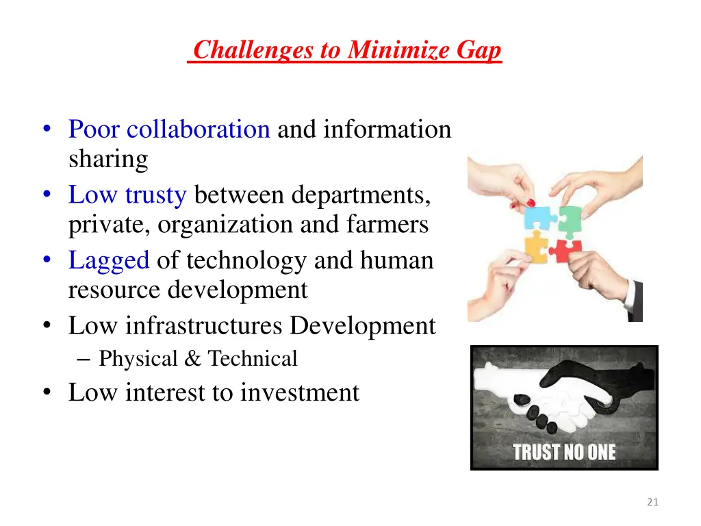 challenges to minimize gap